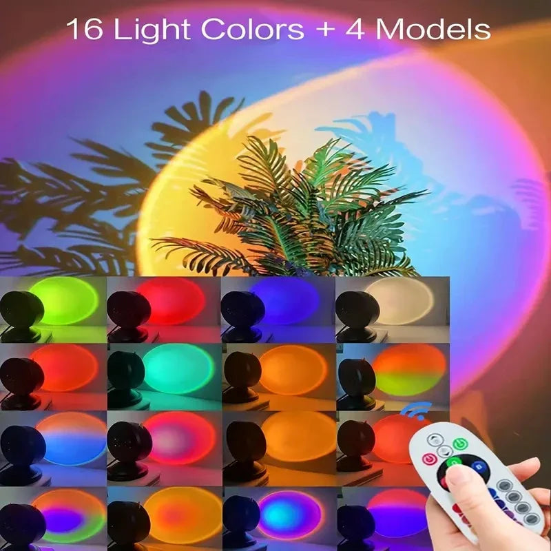Sunset Projection Lamp with Remote Control | 16 Color LED Night Light