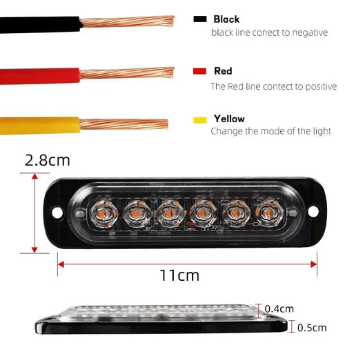 1X Truck LED Strobe Warning Light | Amber Grille Flashing Light Bar