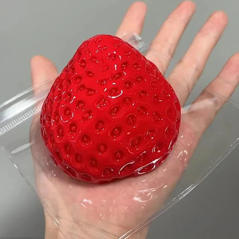 Strawberry Taba Squishy Fidget Toy | Slow Rebound Stress Relief Toy for Kids, Adults, Office & Party Favors