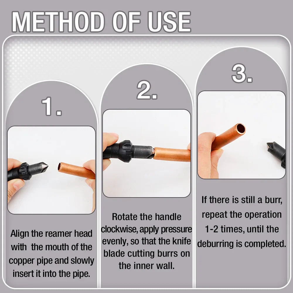 Short Hand Reamer and Countersink Set | Professional Deburring Tool for Carpentry and Plumbing