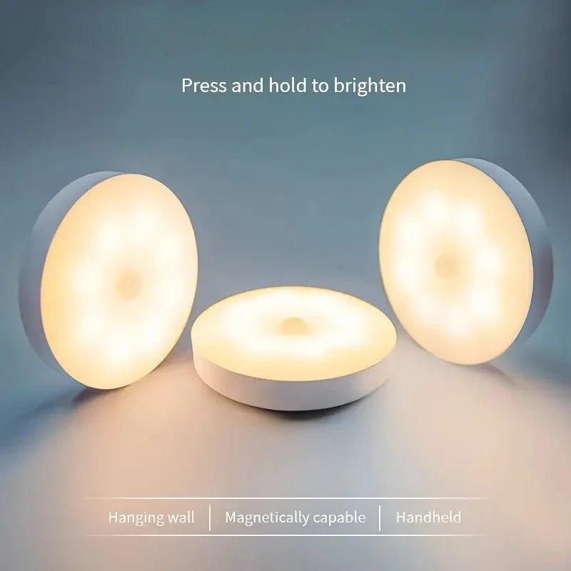 LED Smart Human Body Sensor Night Light | USB Rechargeable Emergency Lamp with Magnetic Suction