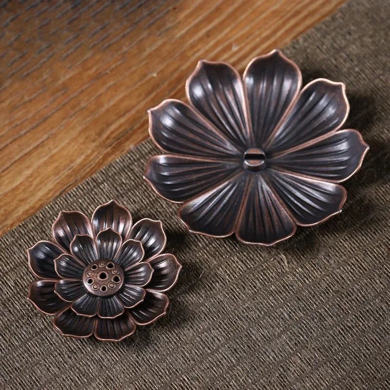Lotus Alloy Incense Burner Stick Holder | Buddhism Meditation Decor