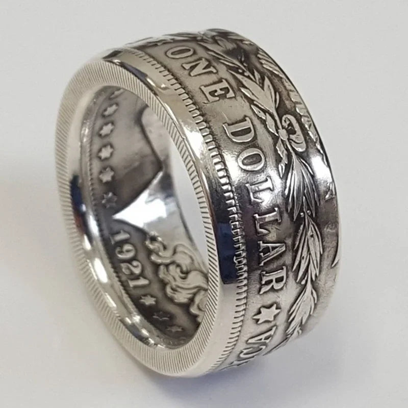 S925 Sterling Silver Ring with Vintage Motto Design | Classic Wedding Band