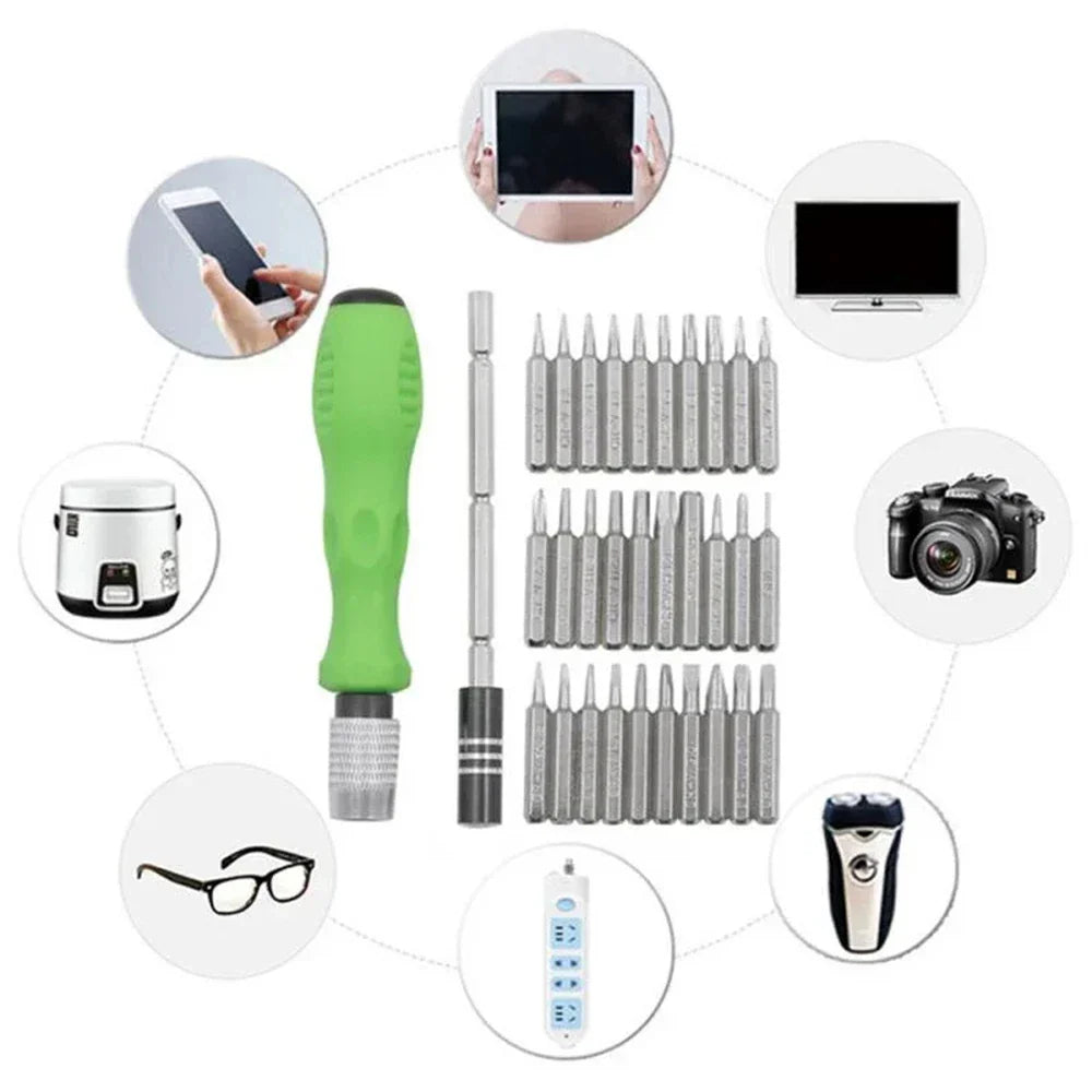 32 In 1 Multifunction Screwdriver Kit with Extension Rod | Manual Precision Tool Set for Electronics