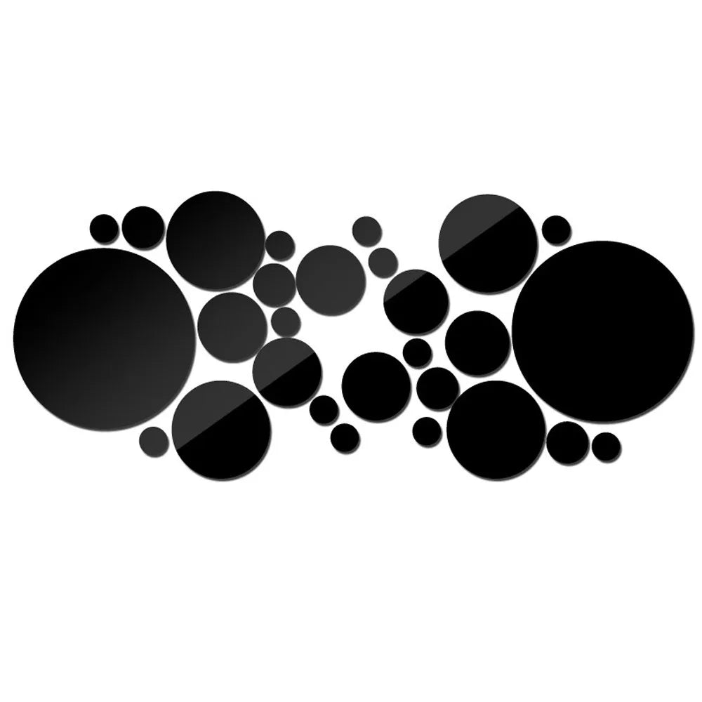 26pcs Round Acrylic Mirror Stickers | Self-Adhesive Removable Wall Decor for Bathroom and Kitchen