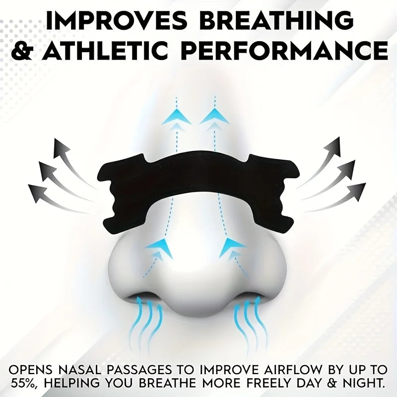 Breathable Sports Nose Strips | 20 Pack Anti-Snoring Nasal Patches for Night