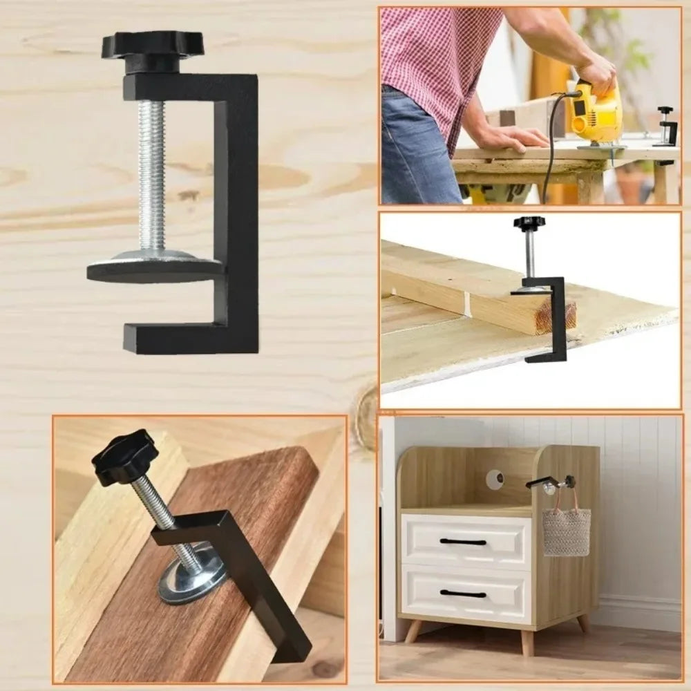 Adjustable Cabinet Installation Clamp 10-57mm | G-Type Drawer Fixing Clip for Woodworking