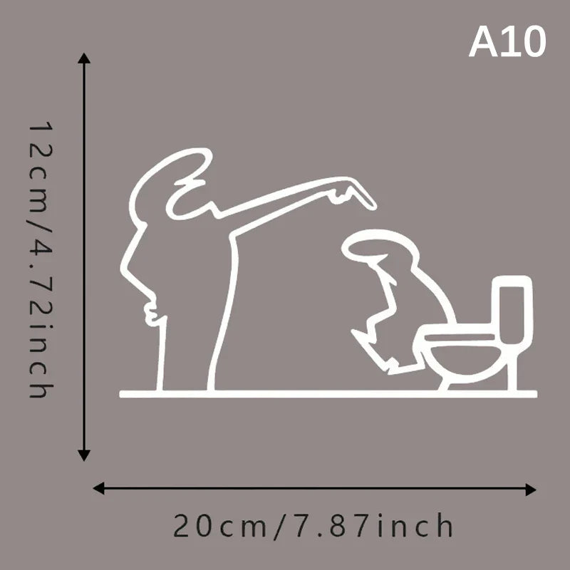 La Linea Minimalist Line Art Sticker Set | Cartoon Character Door Sign for Home Decor