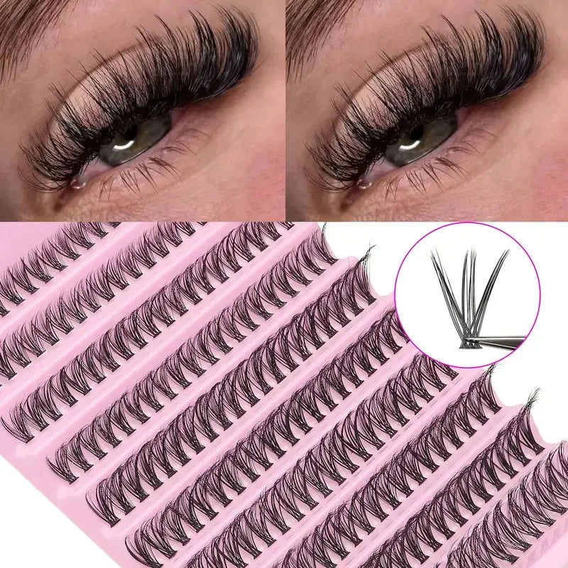 Cluster Eyelashes 200 Pcs DIY Natural Look Wispy Lashes | 9-16mm 40D Curly