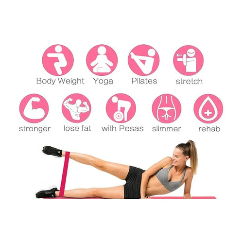 5 Pack Pink Resistance Bands | Elastic Fitness Loops for Leg and Butt Exercise