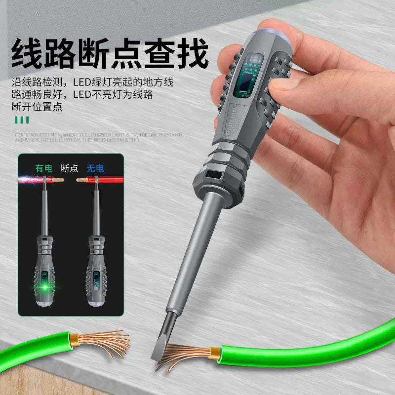 Electrician Test Screwdriver Set | Non-Contact Voltage Tester 12-250V with Dual-Color LED