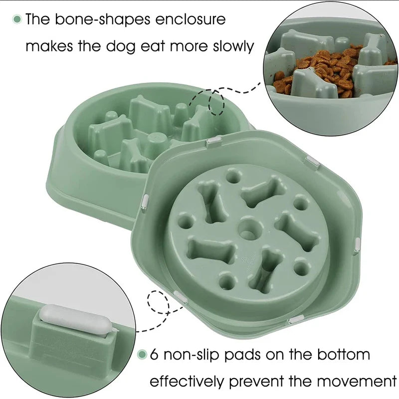 Slow Feeder Dog Bowl | Anti-Choking Puzzle Feeder for Small and Medium Dogs