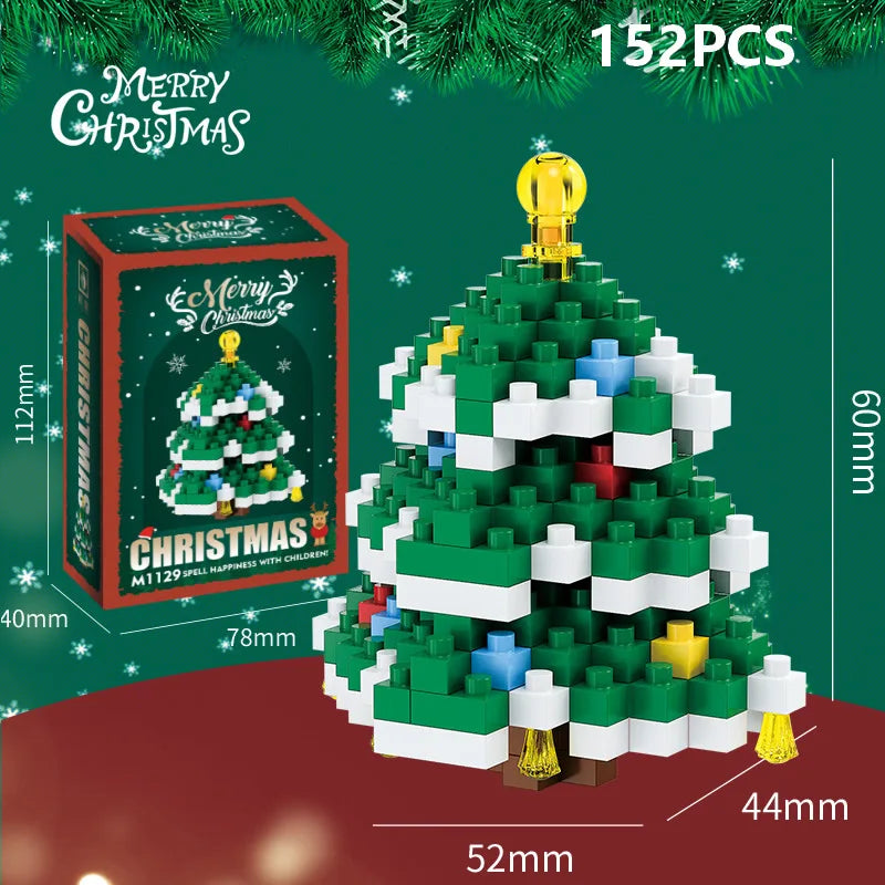 DIY Santa Reindeer Building Blocks | Christmas Domino Game Set