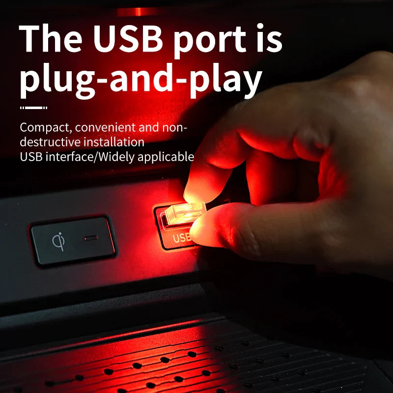 Car USB LED Atmosphere Light | Touch Control Car Interior Decoration Lamp