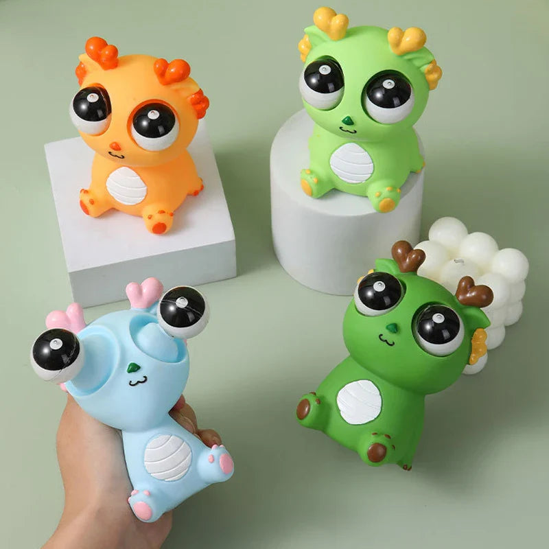 Squeeze Eye Dragon Dinosaur Toy | Funny Stress Relief Animal Toy