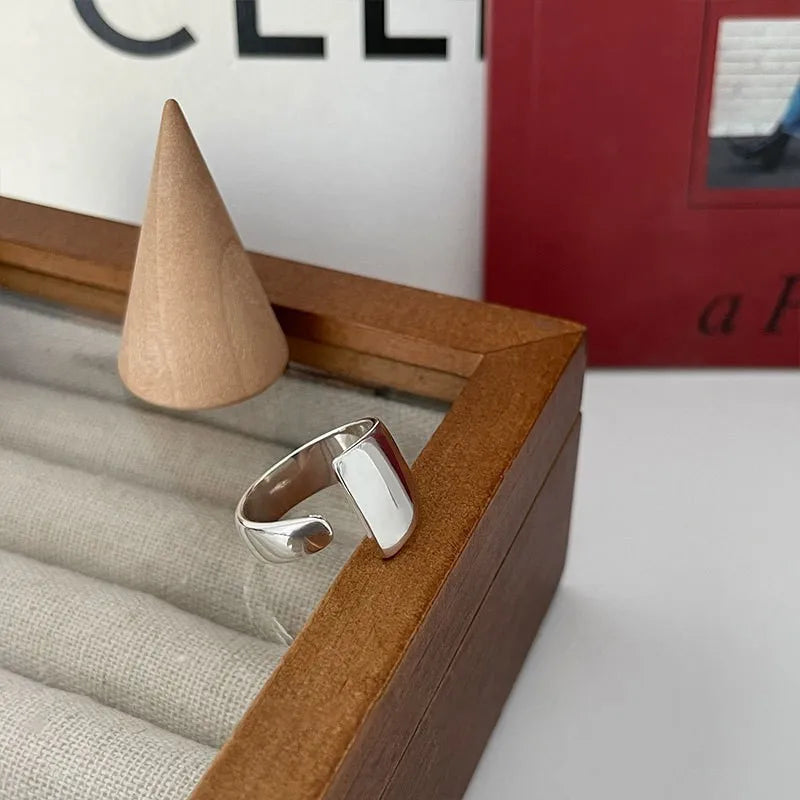 VENTFILLE 925 Sterling Silver Adjustable Rings | Vintage Hip Hop Couples Jewelry