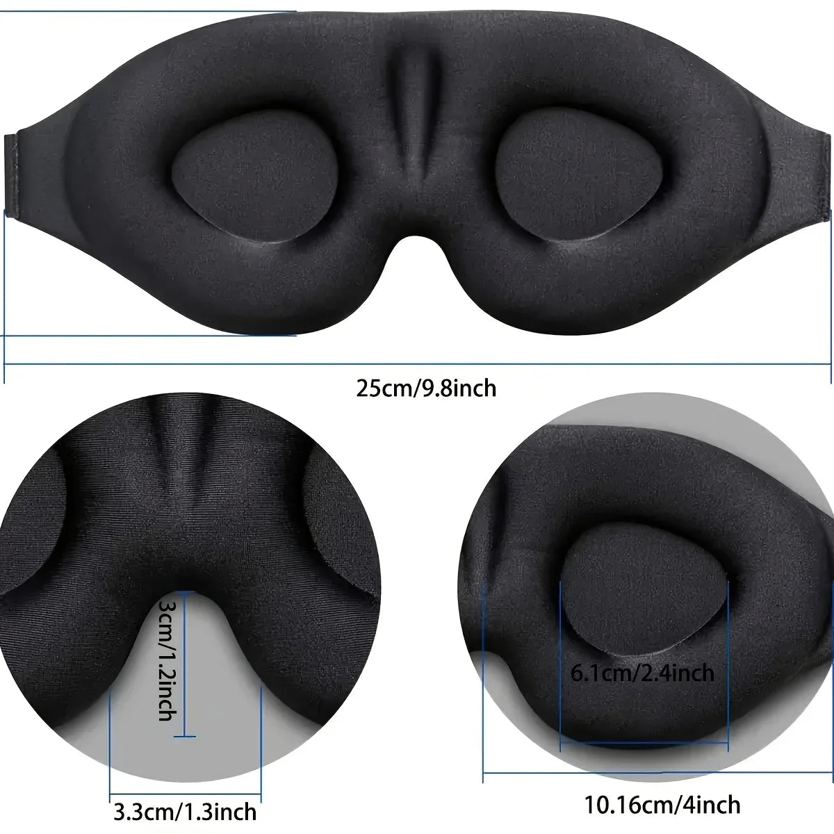 3D Contoured Sleep Mask | Light Blocking Eye Cover for Men and Women