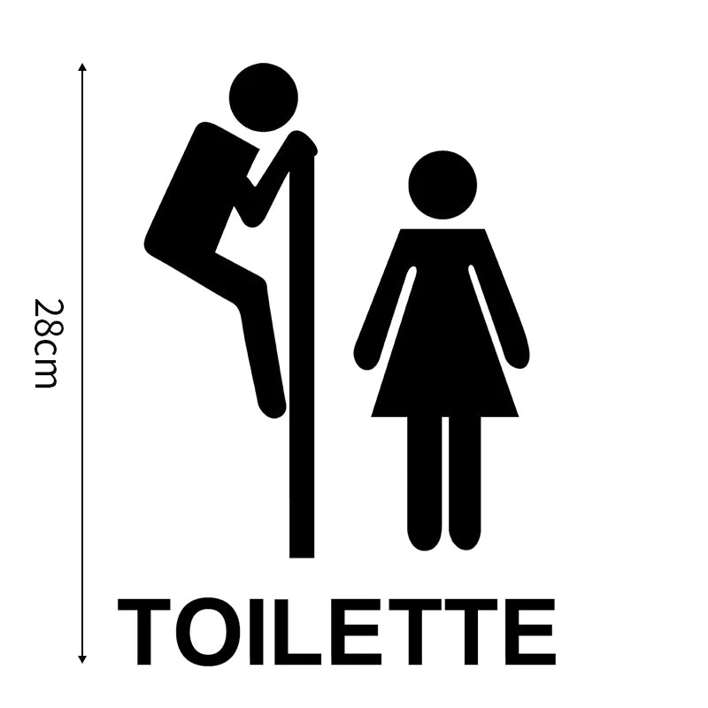 French Bathroom Toilet Sign Vinyl Sticker Decal | WC Entrance Sign Door Decal for France Home