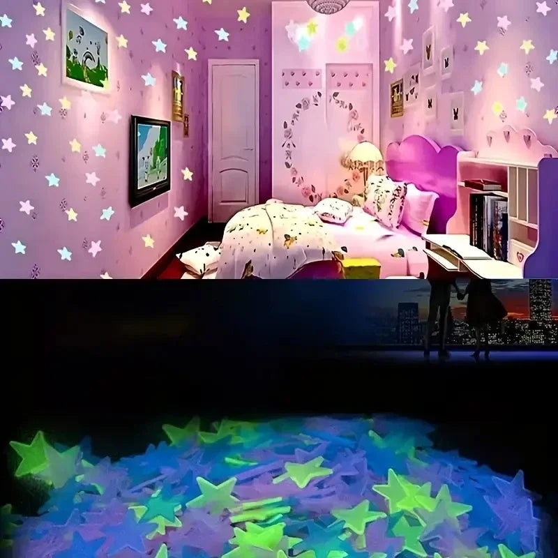Glow in the Dark Star Stickers | Bedroom Wall Decoration