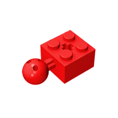 Gobricks GDS-976 Technical Brick Modified 2 x 2 with Ball Joint and Axle Hole | Compatible with Lego 57909