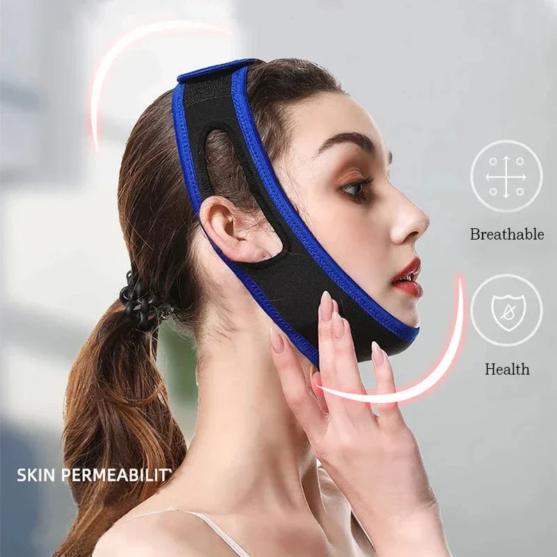 Adjustable Anti-Snoring Chin Support Belt | Facial Lifting and Stretching Belt