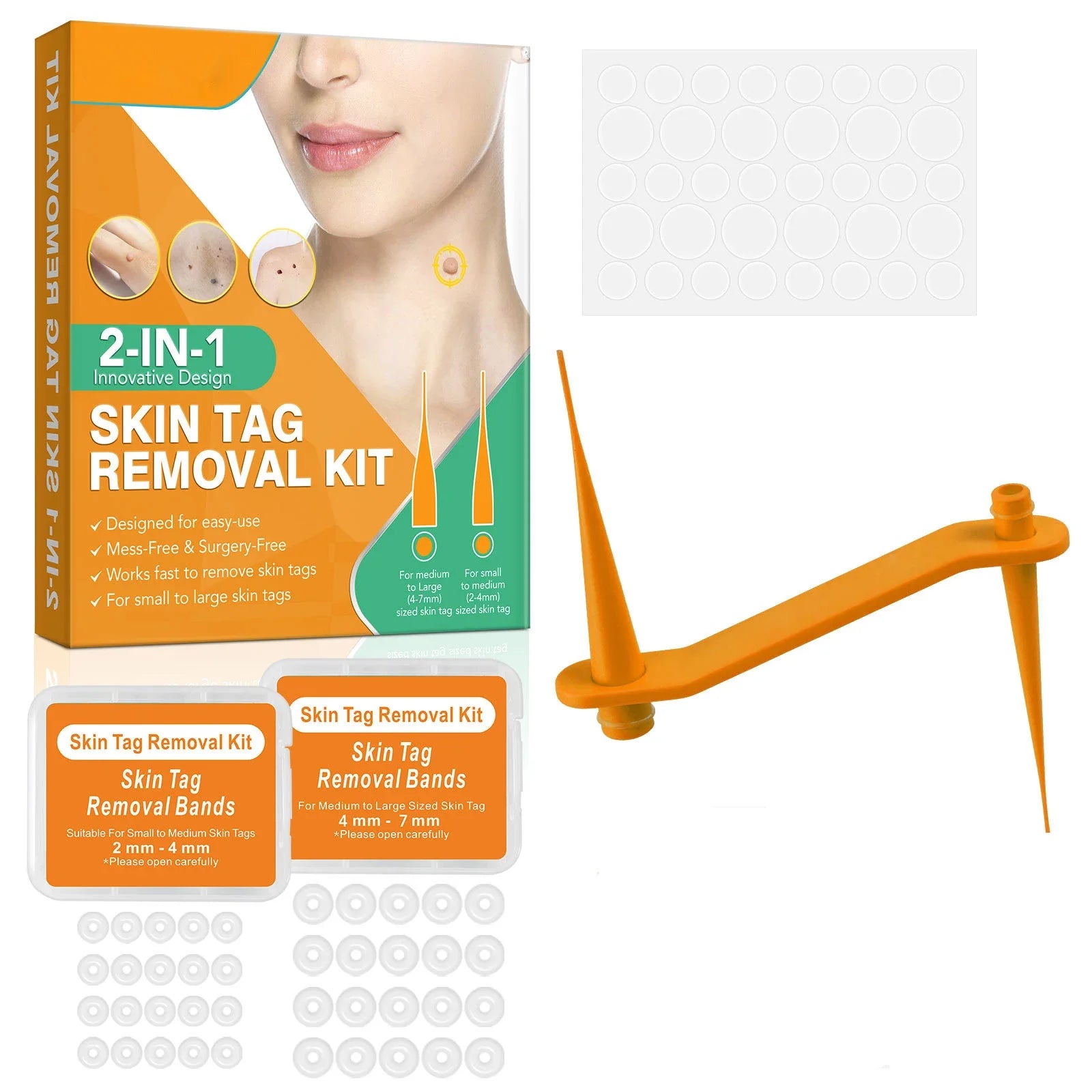 3-IN-1 Painless Skin Tag Removal Kit | Skin Label, Mole, Acne & Wart Removal Pen Set with Cleansing Swabs