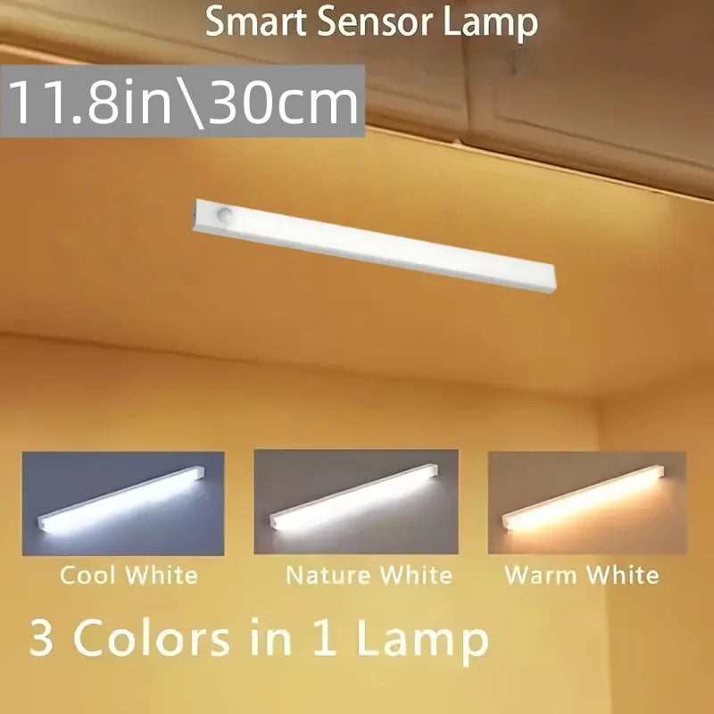 4-Size Sensor Night Light | USB Rechargeable Magnetic LED Lamp for Home Office