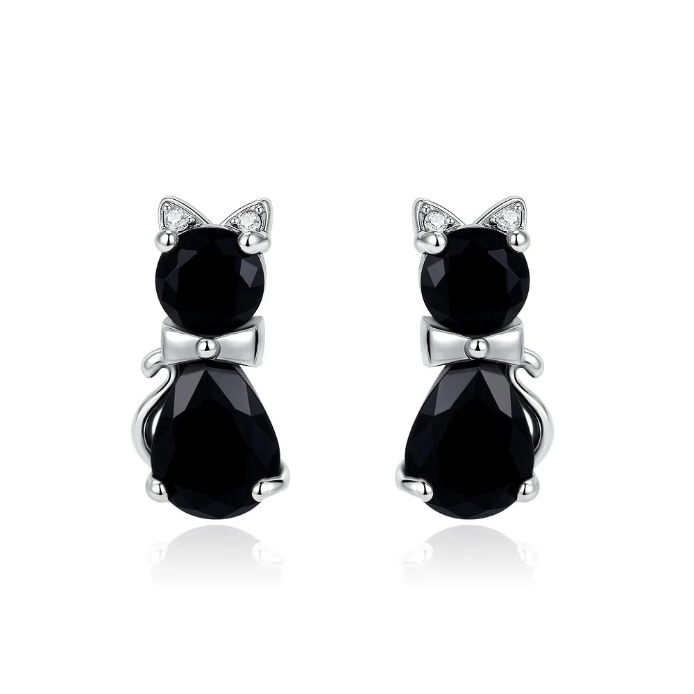 925 Sterling Silver Elephant Cherry Earrings | Sparkling Stud Earrings for Women