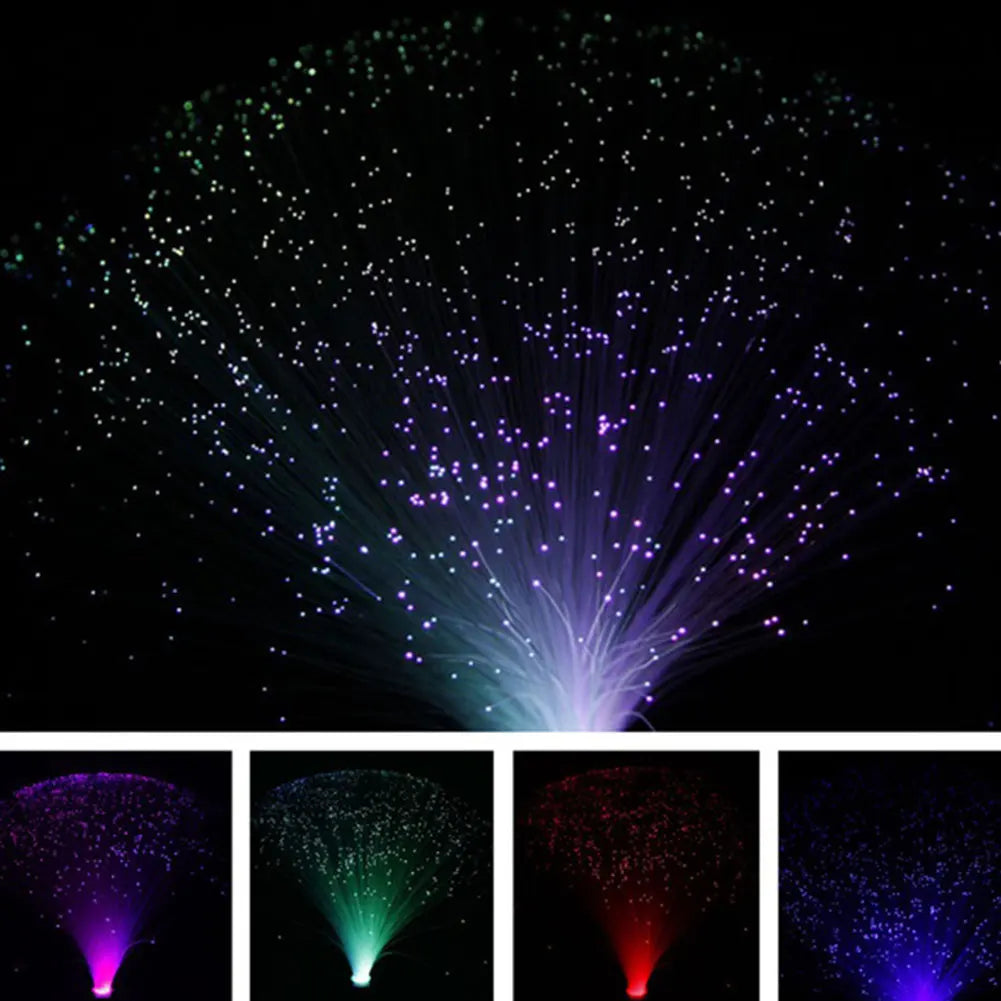 Fiber Optic Star Night Light | Multicolor LED Lamp for Holiday Decor