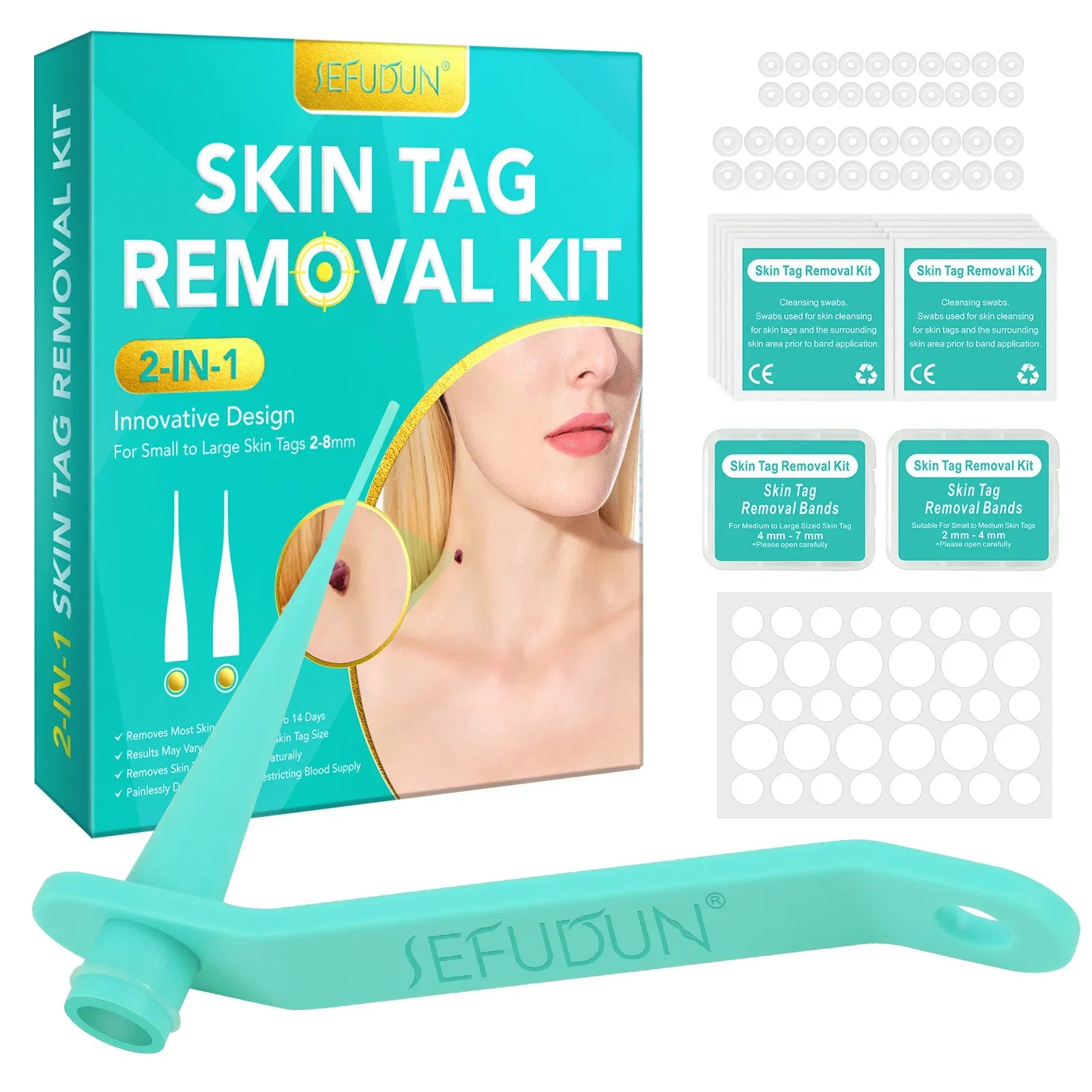 3-IN-1 Painless Skin Tag Removal Kit | Skin Label, Mole, Acne & Wart Removal Pen Set with Cleansing Swabs