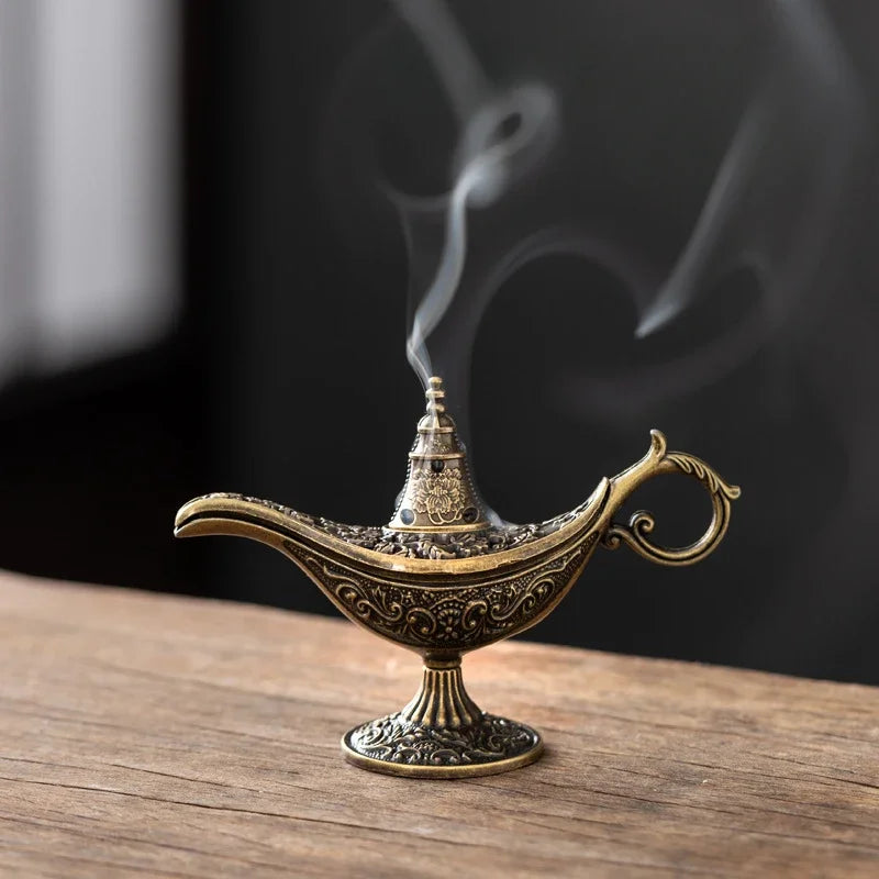 Antique Style Incense Burner | Metal Aroma Lamp for Home Decor