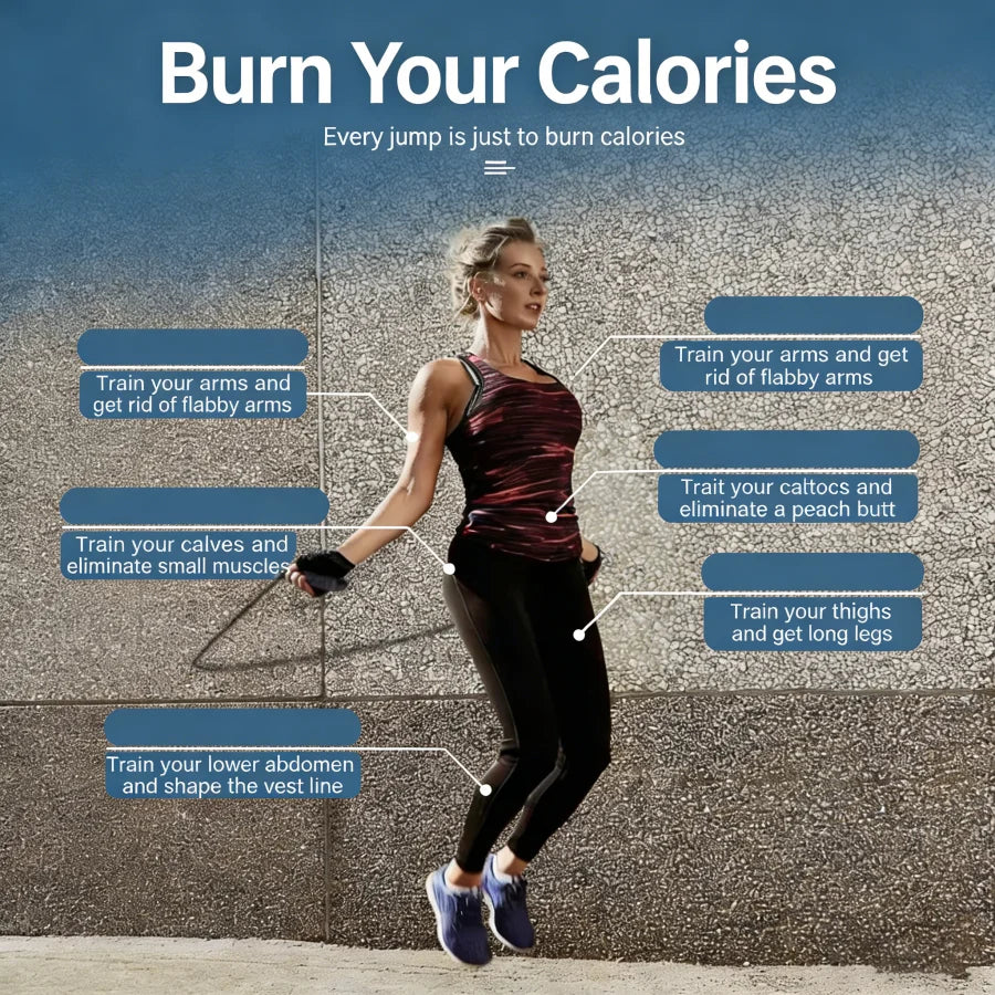 Black PVC Jump Rope with Patented Steel Wire | Fitness Cardio Training