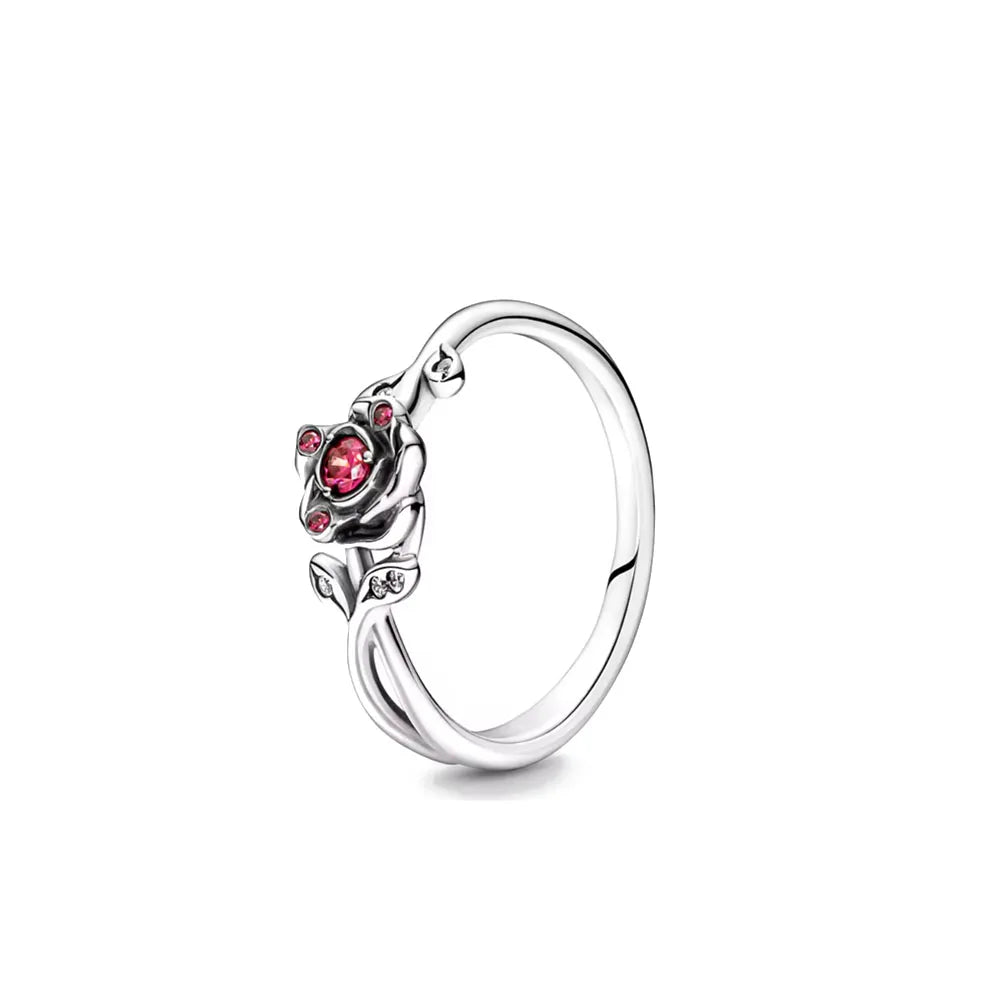 925 Silver Heart Floral Butterfly Ring | Women's Luxury Wedding Band