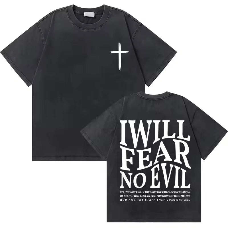 Washed Vintage Jesus Christian Graphic T-Shirt | Casual Oversized Bible Verse Tee