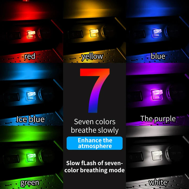 Car USB LED Atmosphere Light | Touch Control Car Interior Decoration Lamp