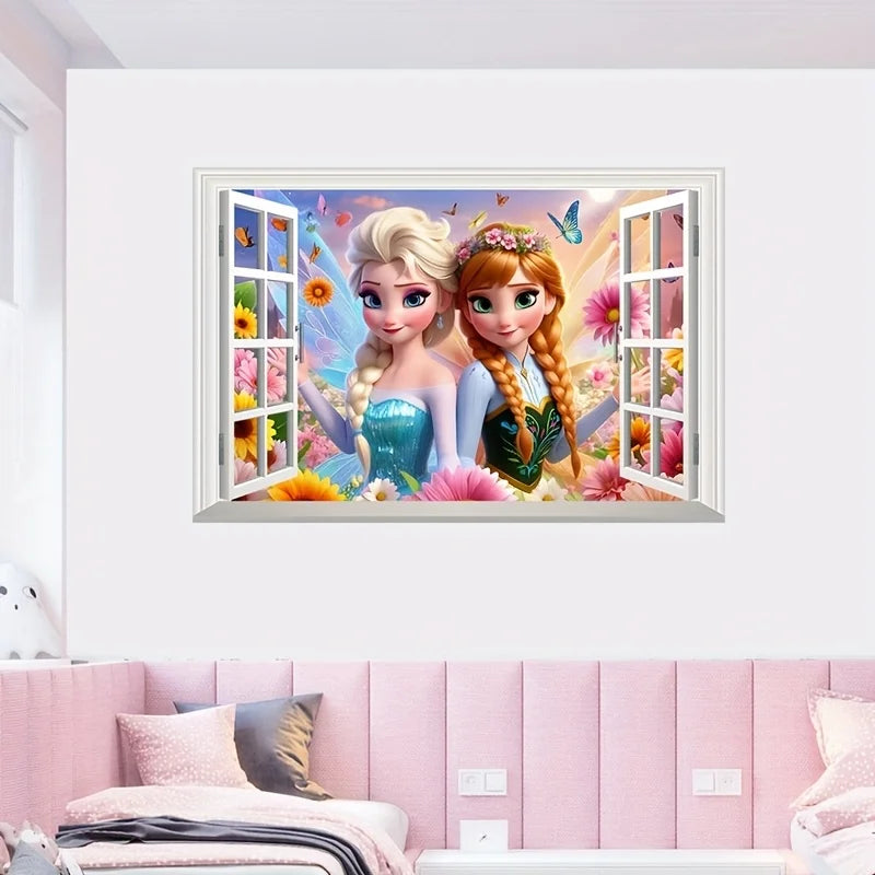 Princess Castle Wall Sticker | Magical Window Design for Kids Rooms