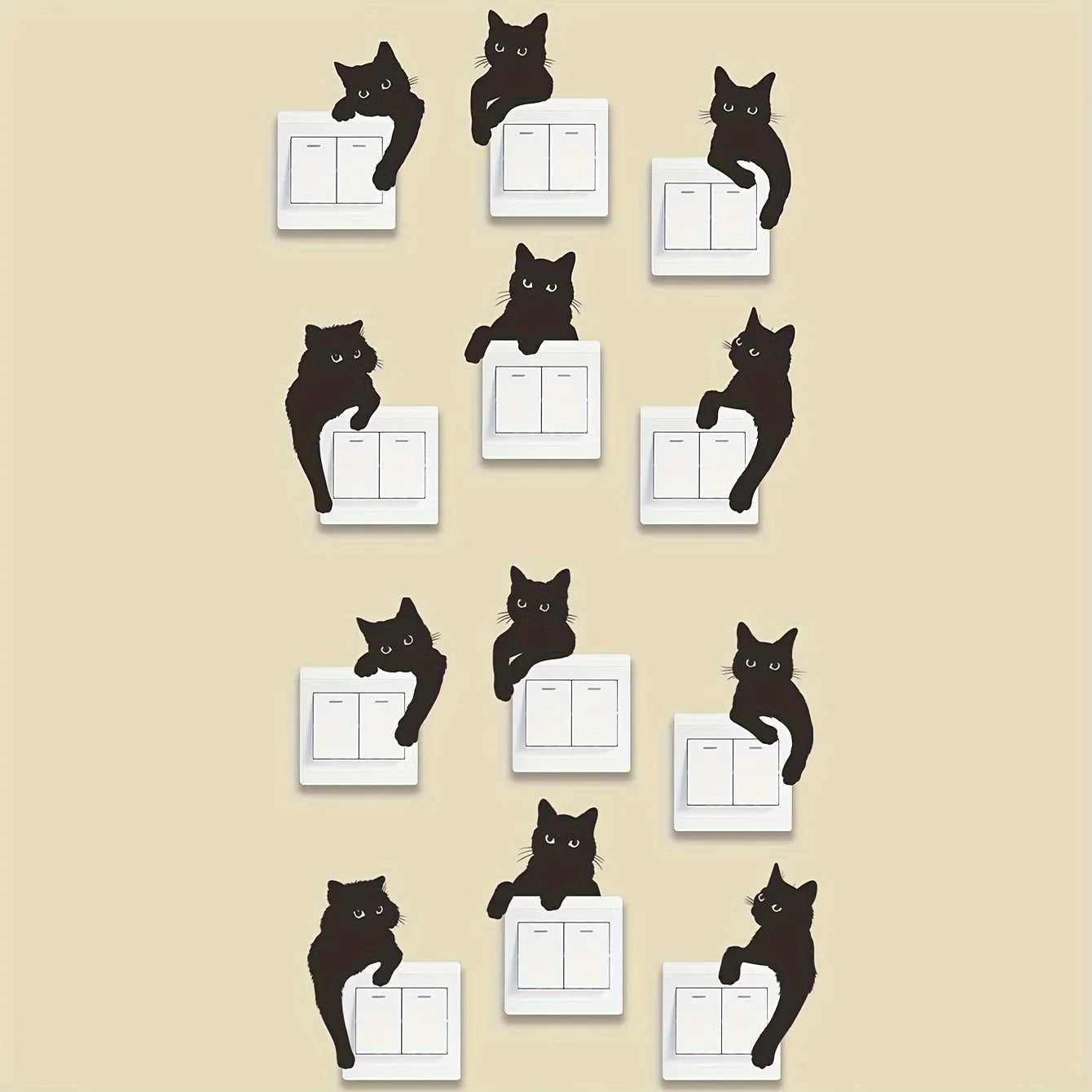 Cat Switch Stickers | Removable Vinyl Decals for Light Switches