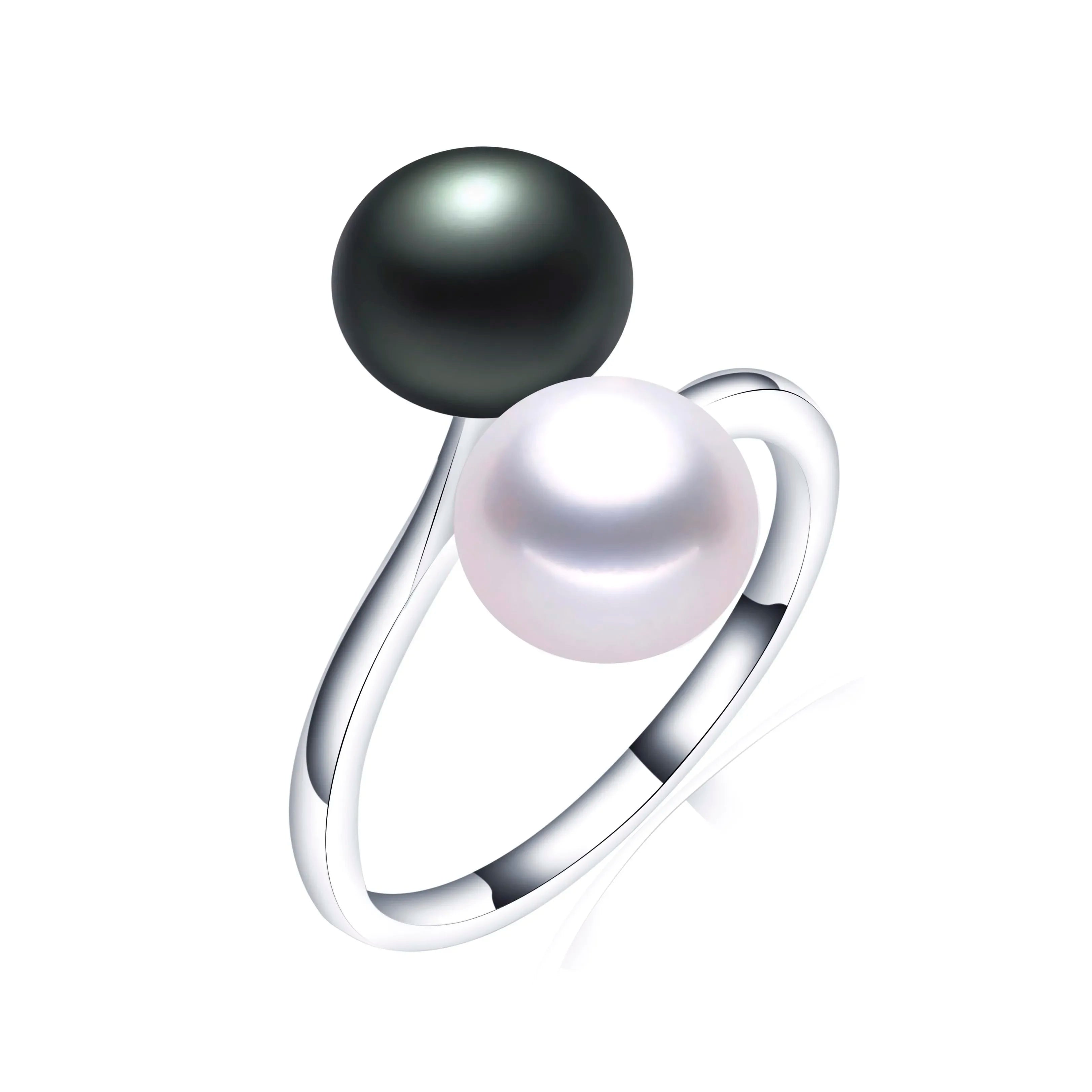 2026 New Arrival Black Natural Freshwater Pearl Ring | Adjustable 925 Sterling Silver Jewelry for Women Gifts