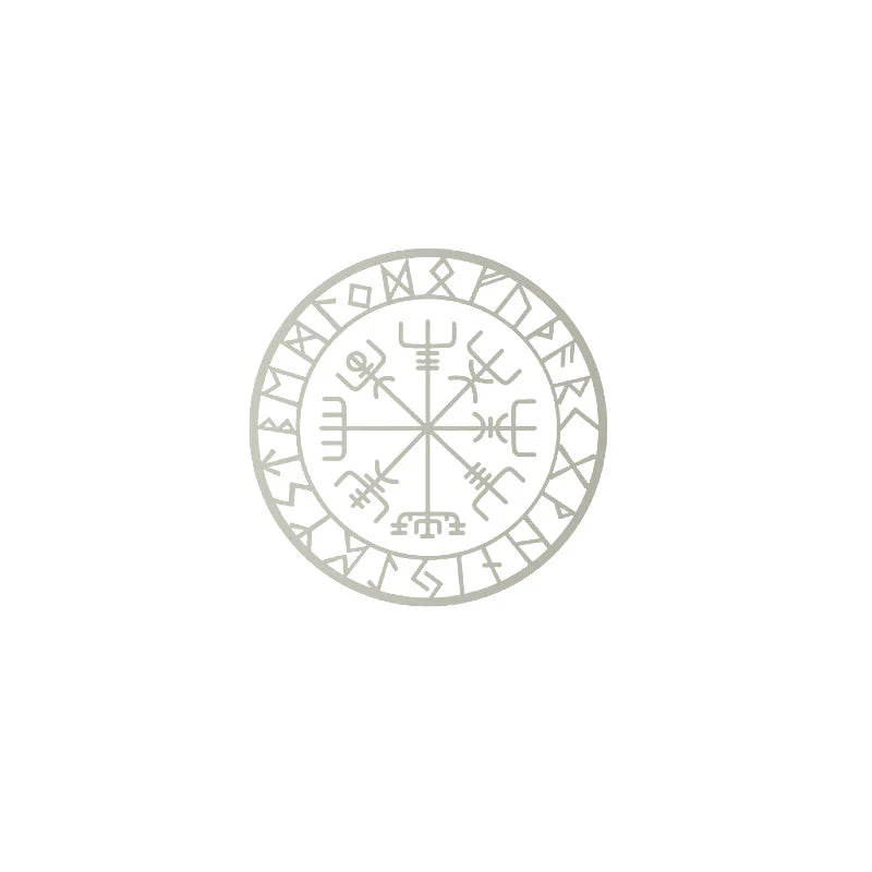 Viking Protection Runes Vegvisir Compass Talisman Red Vinyl Decal | Car and Laptop Decorative Sticker