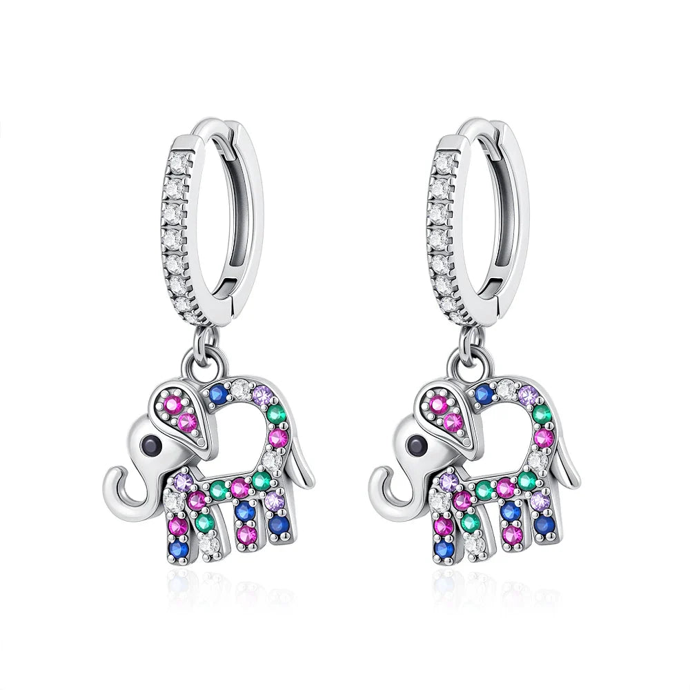 2026 New 925 Silver Elephant Cherry Blossom Butterfly Heart Earrings | Fine Jewelry for Women