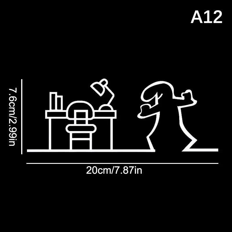 La Linea Minimalist Line Art Stickers | Modern Home Decor Door Decal