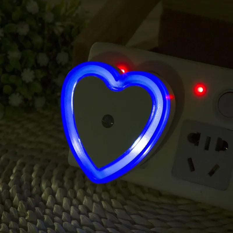 Heart-shaped LED Night Light | Auto Sensor Plug-in Night Lamp for Bedroom
