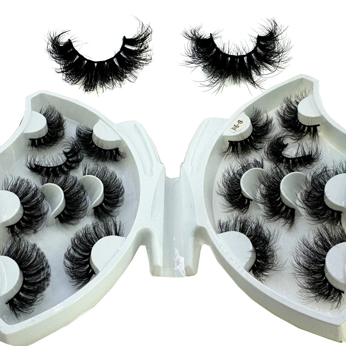 5-8 Pairs Natural Russian Striped Mink Lashes | 3D Volume Wavy False Eyelash Extensions