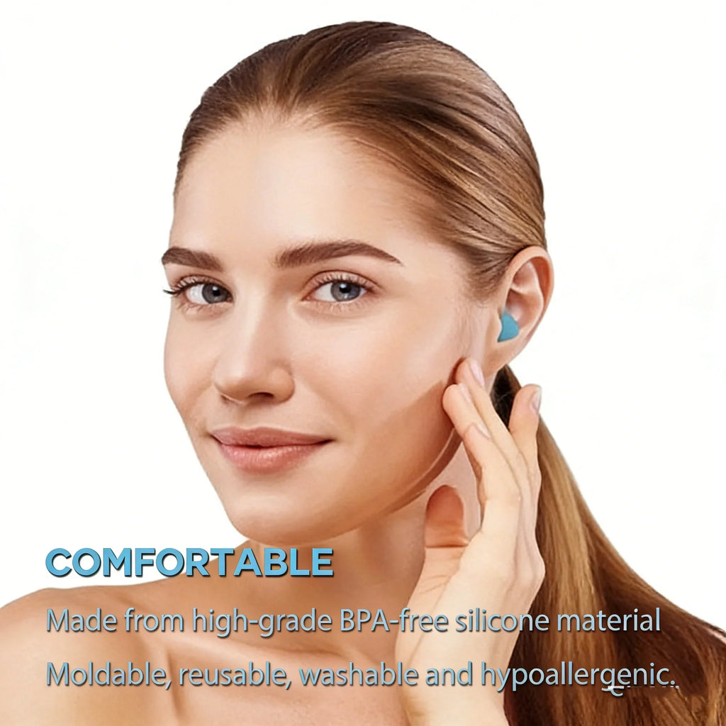 Soundproof Earplugs for Sleep | Silicone Noise Cancelling Earplugs for Men and Women