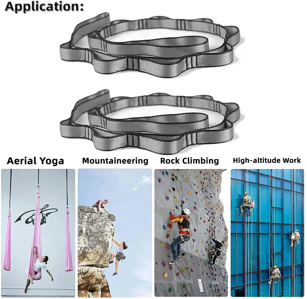 Daisy Chain Yoga Stretch Belt | Multi Loop Hanging Rope for Aerial Yoga Hammock