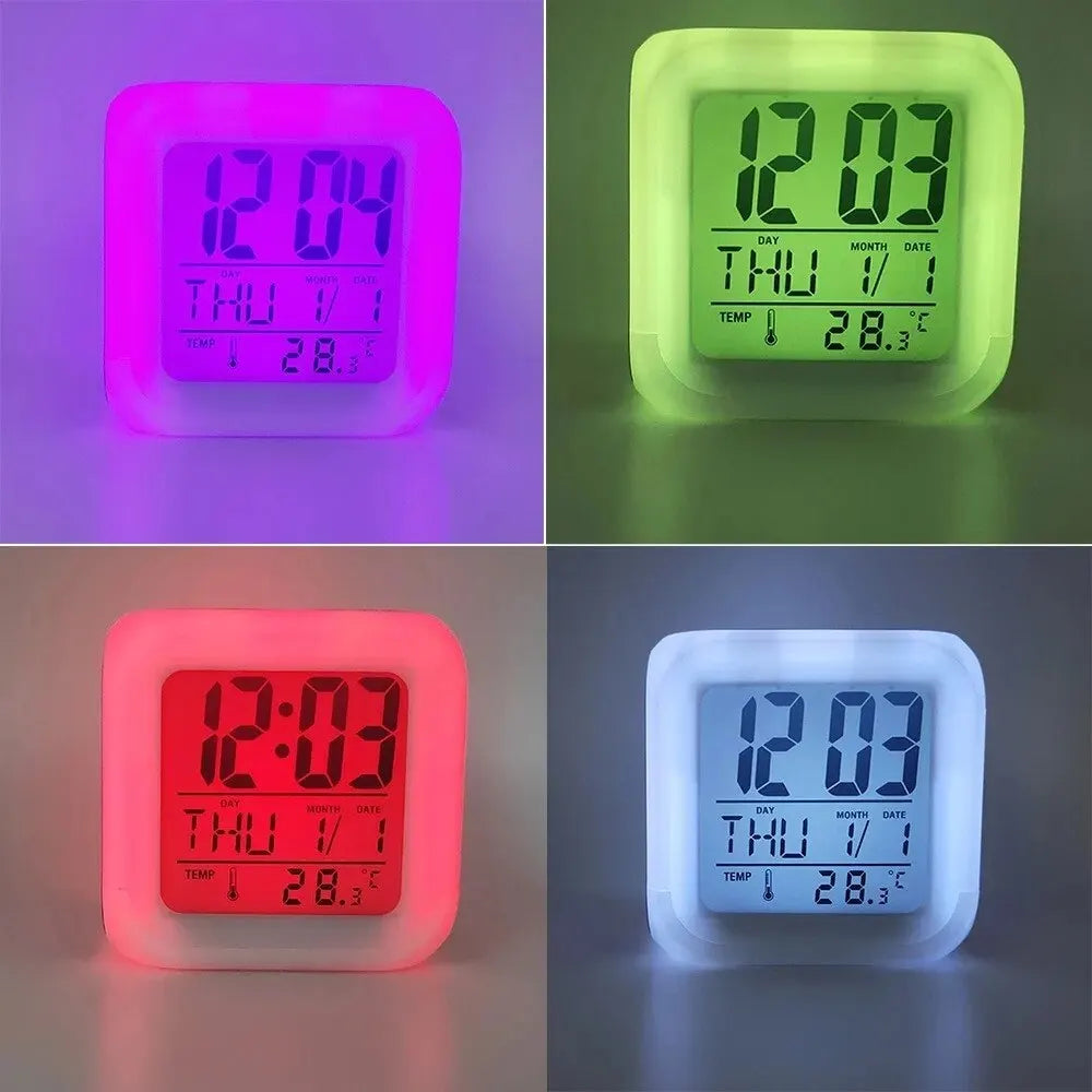 Color Changing LED Alarm Clock with Night Light | Digital Display Touch Activated Clock