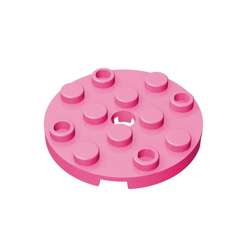 Gobricks GDS-841 Round Plate 4x4 with Hole | Compatible Building Block for DIY Creations
