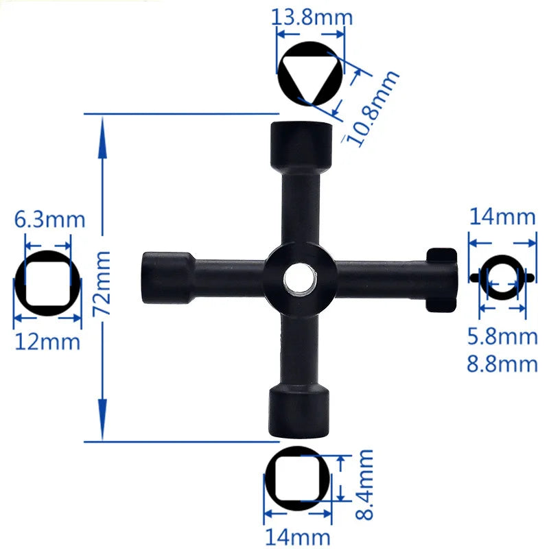 4-in-1 Portable Black Hand Screwdriver | DIY Socket Multi-Functional Tool Combination