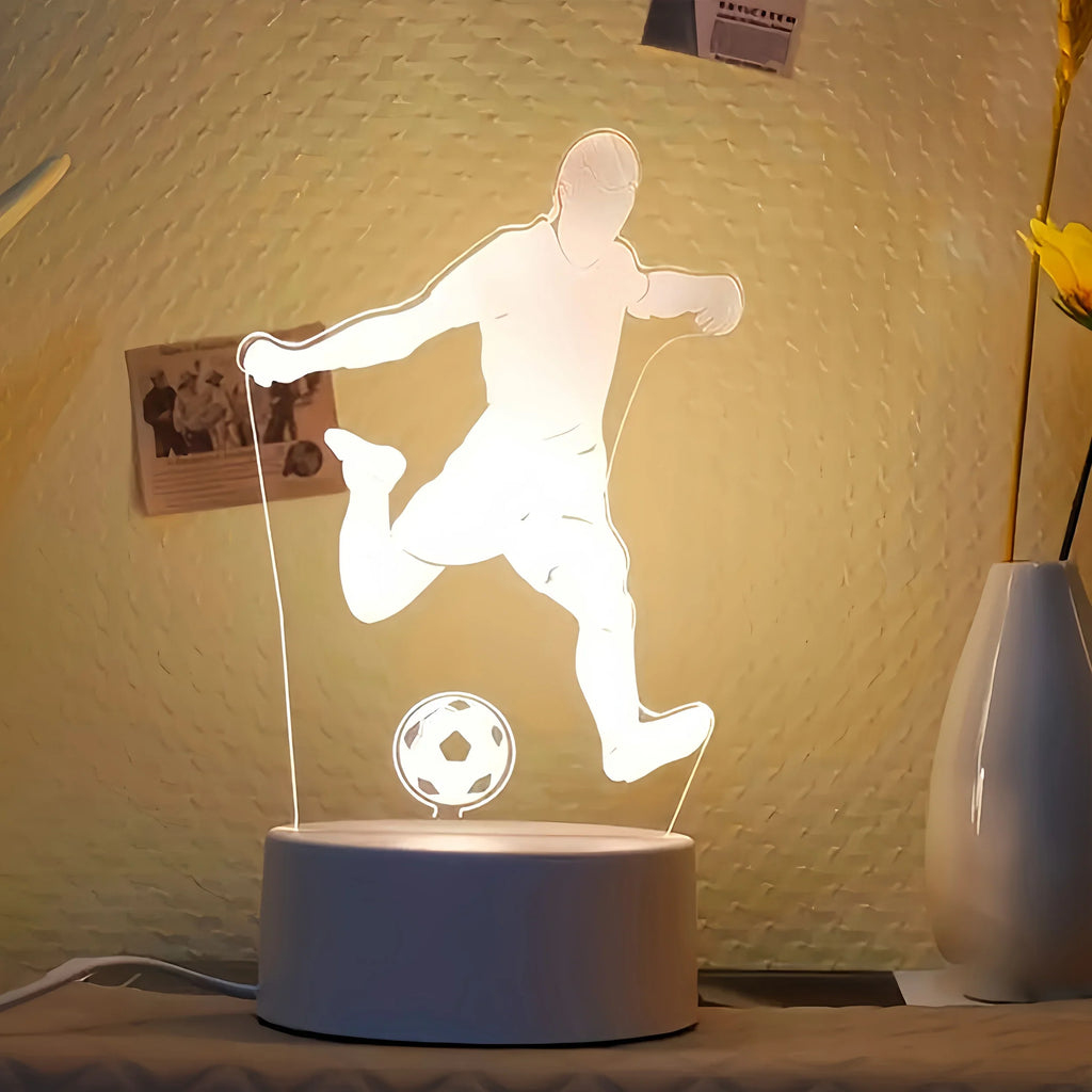 Football Pattern LED Night Light | Warm USB Lamp for Bedroom and Bar Decor