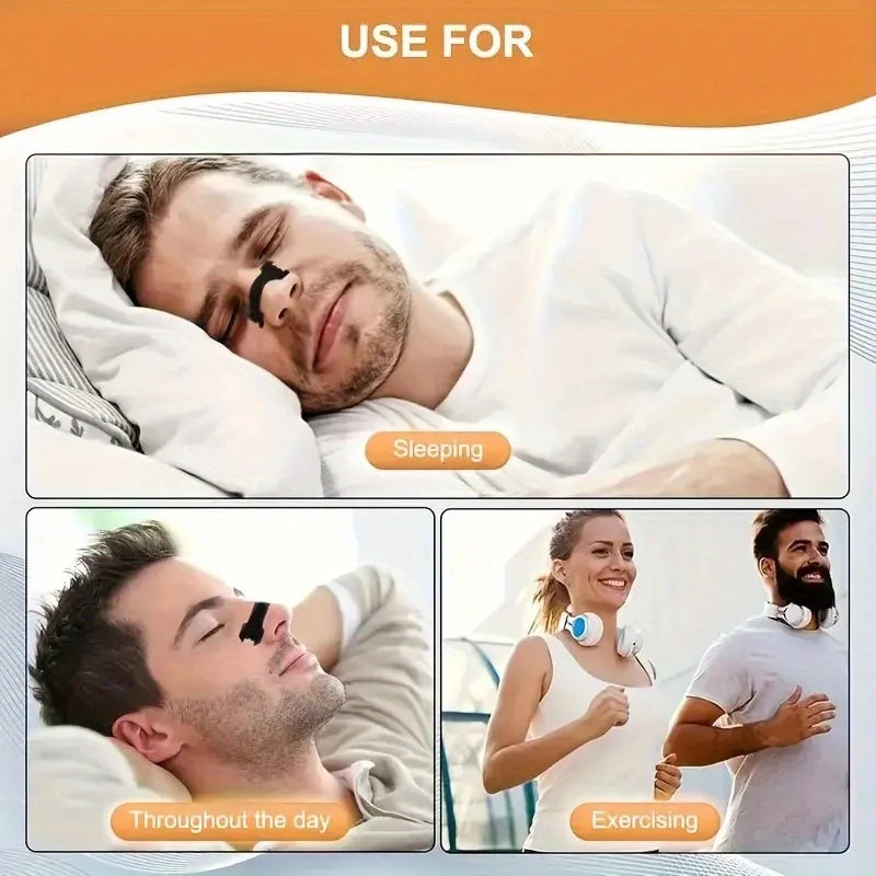 50pcs Black Breathe Right Nasal Strips | Breathable, Comfortable and Reusable for Restful Sleep